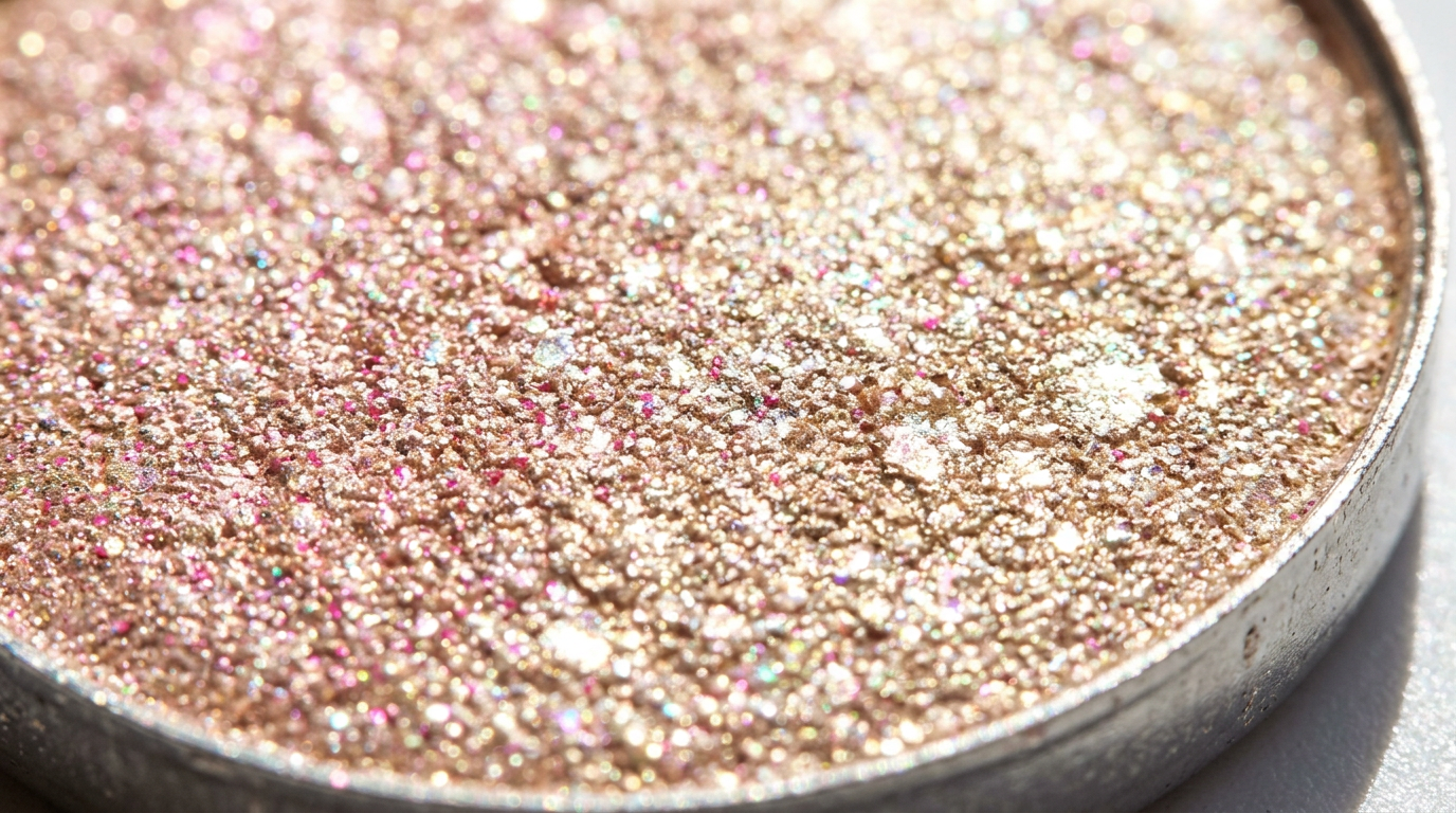 Space Glow Highlighter - Close-up Macro Pearl Champagne Shimmer