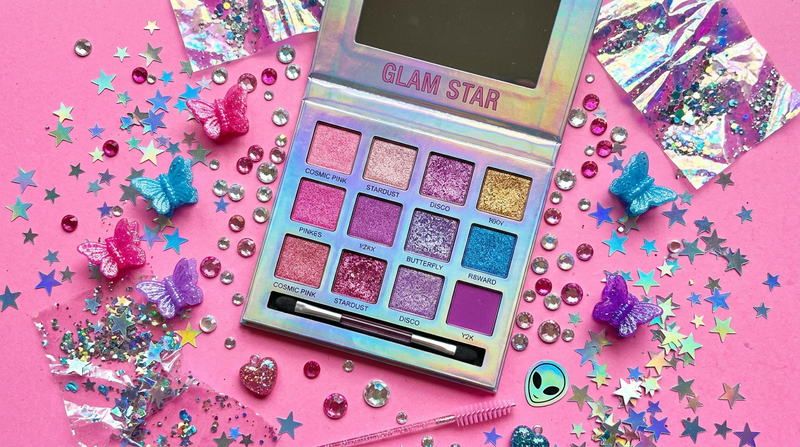 Y2K Prism Palette - Flat Lay Rhinestones Butterfly Clips