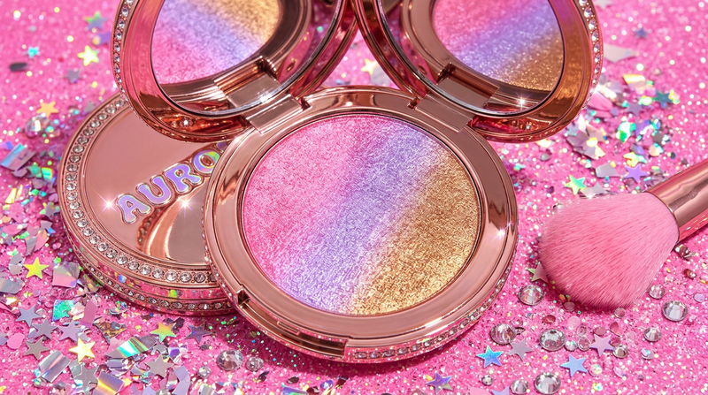 Y2K Aurora Multichrome Highlighter - Pink to Purple to Gold
