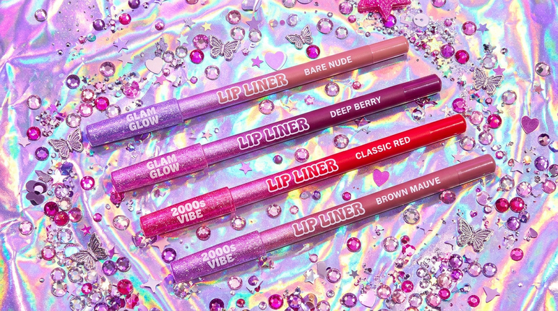 Cybrena Precision Lip Liner - 4 shades nude berry red mauve iridescent foil Y2K