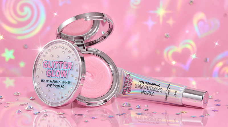 Eye primer base tube - bubblegum pink Y2K holographic