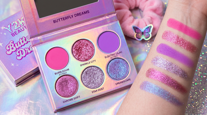 Cybrena Prism 6-Pan Eyeshadow Palette - Close-up 6 vivid pigmented shades shimmers mattes