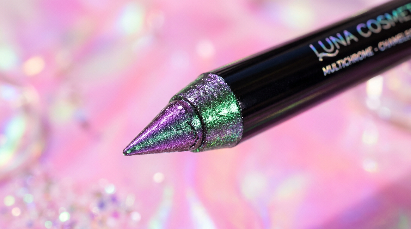 Cybrena Y2K Chromatic Gel Eyeliner - Extreme macro of color-shifting multichrome gel formula