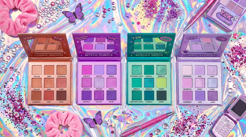 Cybrena Prism 6-Pan Eyeshadow Palette - 4 variations cosmic bronze mystic purple aurora green lunar lavender