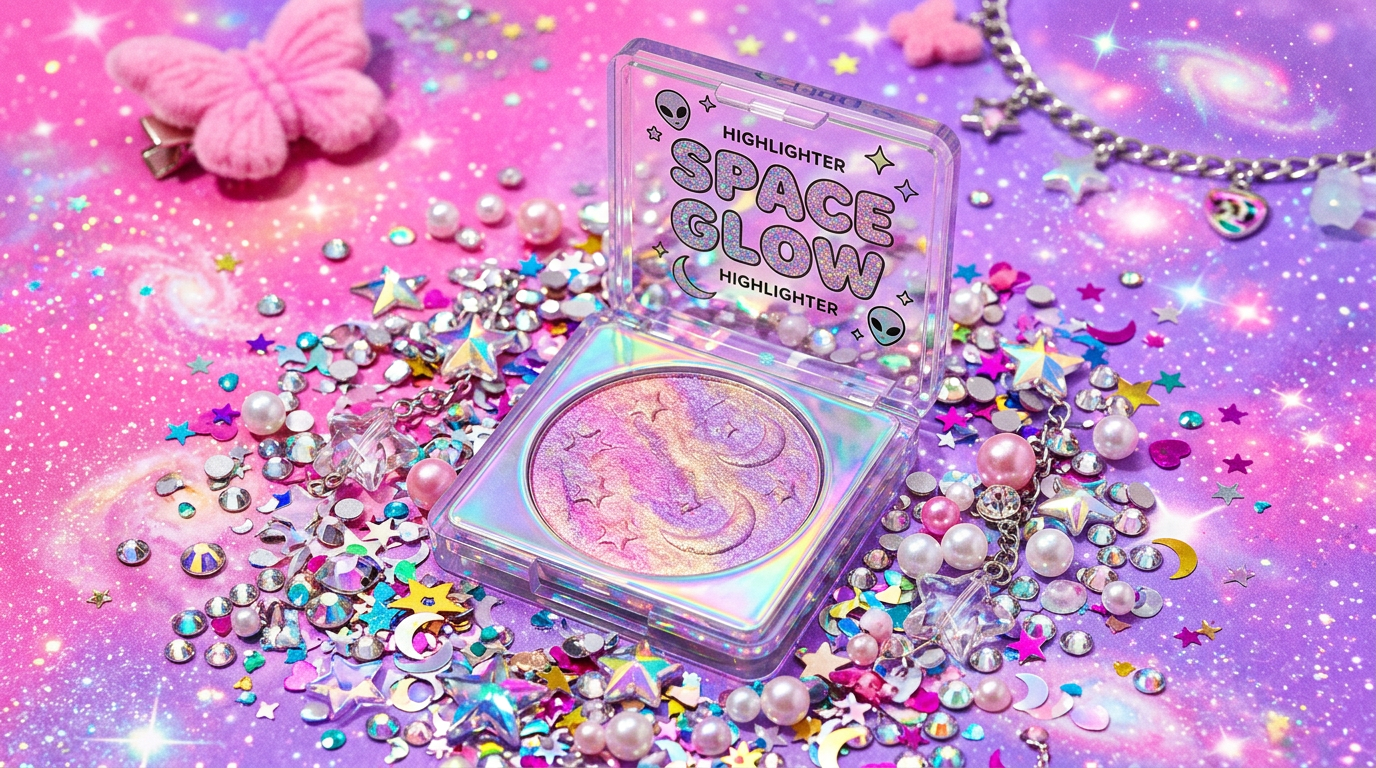 Space Glow Highlighter - Y2K Atmosphere Star Rhinestones