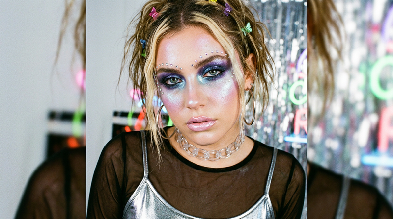 Y2K Beauty Editorial - Holographic Cosmic Eye Makeup