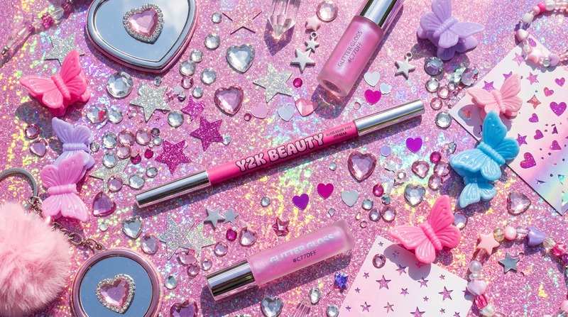 Cybrena Precision Lip Liner - Y2K atmosphere rhinestones heart stickers glitter stars holographic