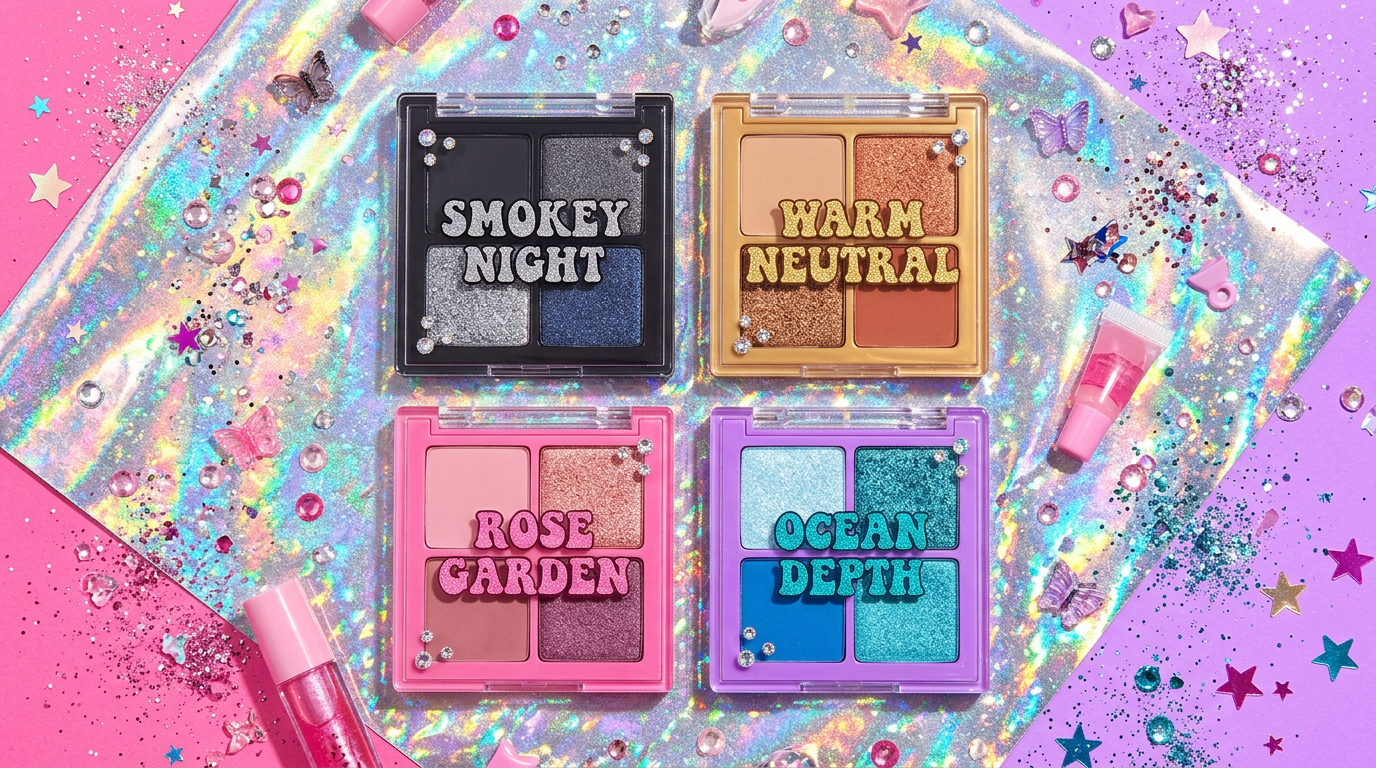 Cybrena Mini Shadow Quad - 4 colorways smokey night warm neutral rose garden ocean depth iridescent